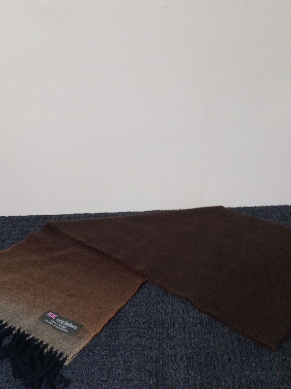 British Made Brown Ombre 100 % Cashmere Scarf